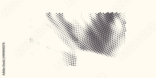 Hexagon Shapes Vector Abstract Geometric Technology Oscillation Wave Isolated on Light Background. Halftone Hex Retro Simple Pattern. Minimal 80s Style Dynamic Tech Wallpaper