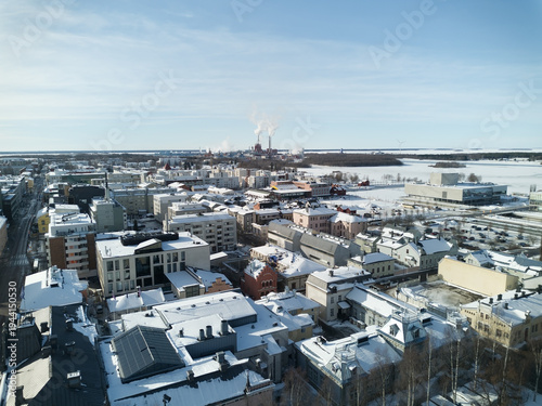 Vászonkép Oulu, Finland – 03 08 2026:downtown winter scenery