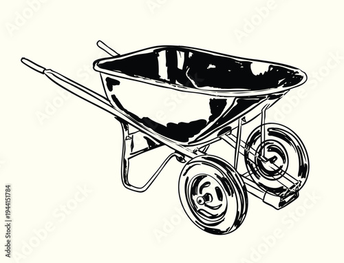 Vintage Wheelbarrow for Gardening and Farming