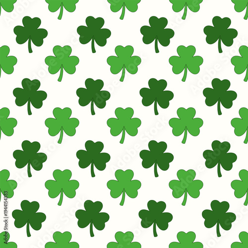 Seamless shamrock pattern. Saint Patricks Day background design