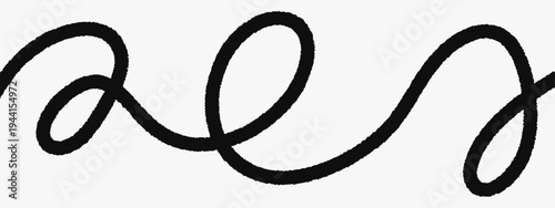 Cable curve wavy with line squiggle graphic and simple print freehand. Doodle background spiral with drawing curvy continuous and vector circle drawn. Decoration logo cable with knot ornament.