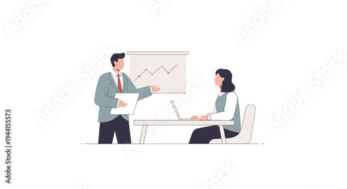 Business Colleagues Discussing Financial Data.