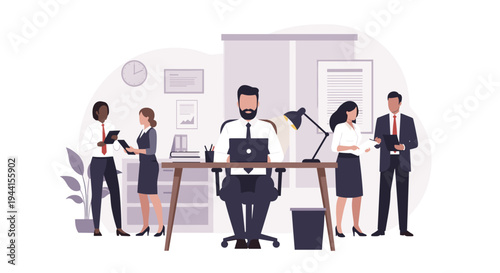 Business Professionals Working Together Office 3.