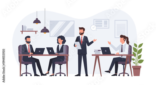 Business Professionals Working Together Office.