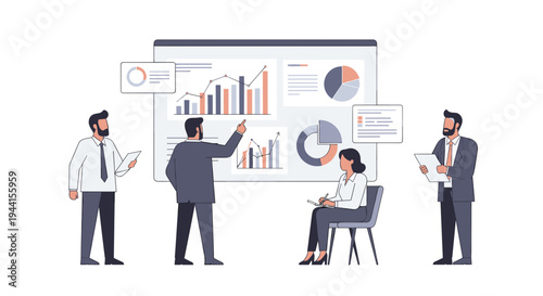 Business Team Discussing Data Analysis.