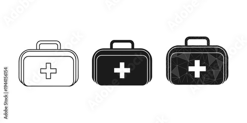 First Aid Kit Icons Set