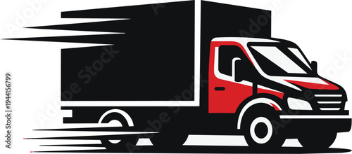 Truck and trailer delivery illustration with cargo vehicles on the road