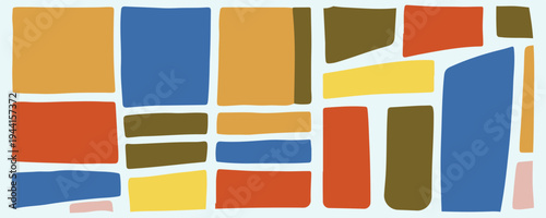 Abstract geometric composition with rectangular shapes