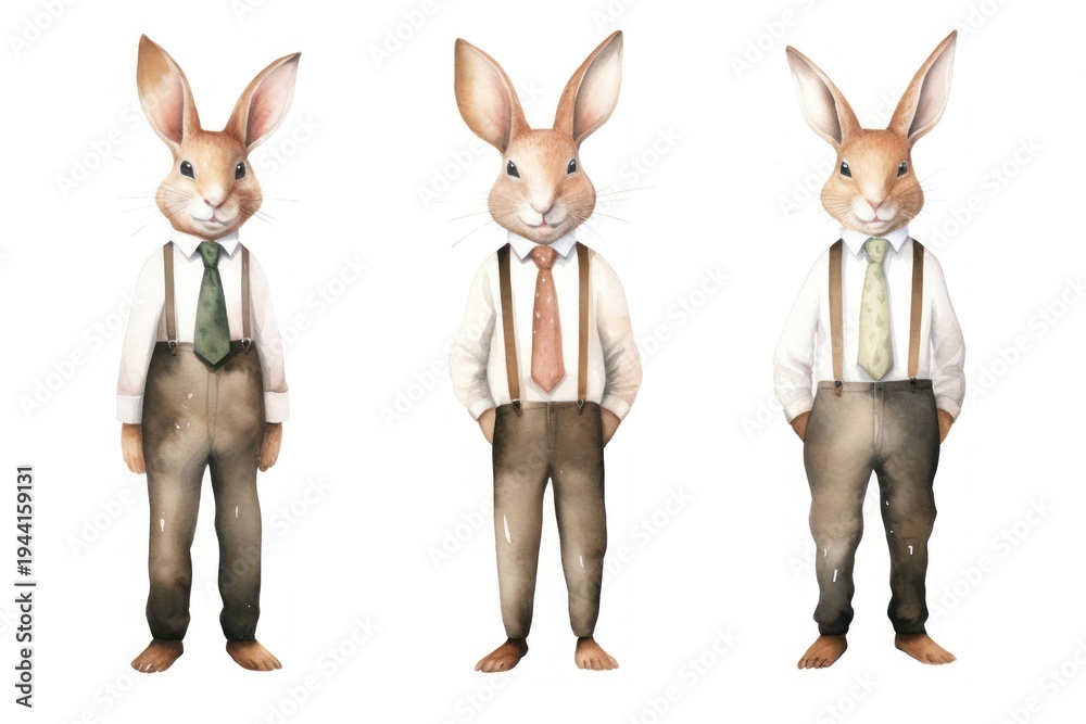 Obraz premium Rabbit businessperson animal mammal white background.