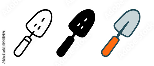 Gardening tool variations: linear, solid, and colorful designs
