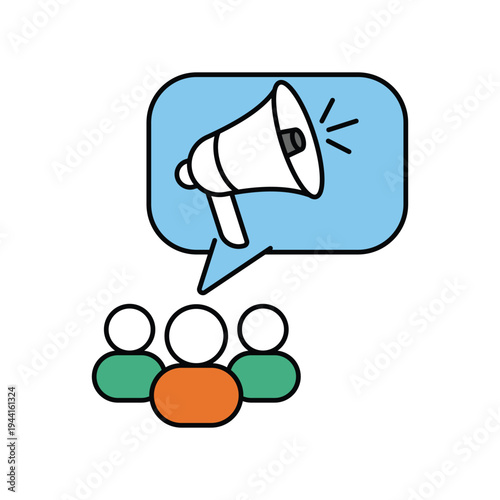 Advocacy icon with white background vector stock illustration