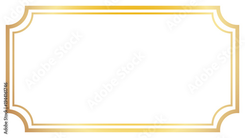 シンプルなゴールドのラインフレーム 16:9サイズ