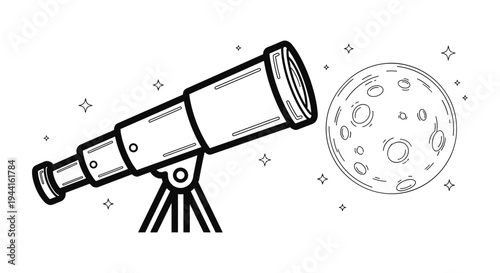 Telescope Observing Moon