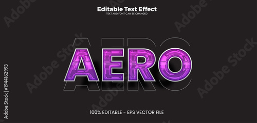 Aero new editable text effect in new modern trend style