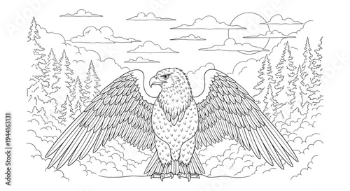 Majestic Eagle Spreading Wings