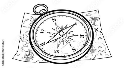 Compass and Treasure Map