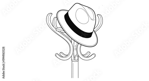 Fedora Hat on Coat Rack