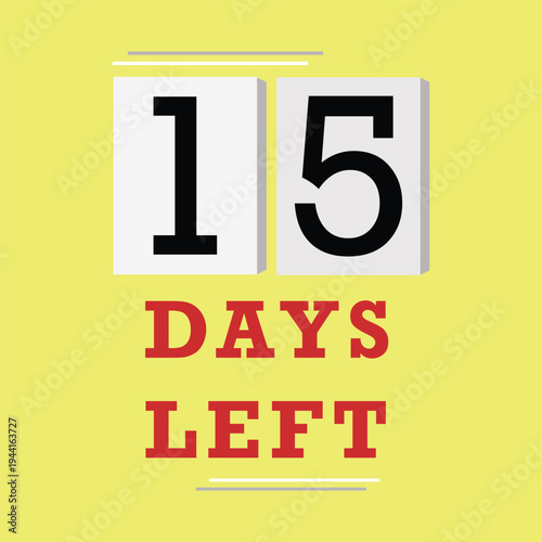 15 Days left Countdown infographic element. Banner and Poster.