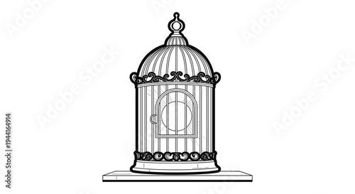 Ornate Birdcage Illustration