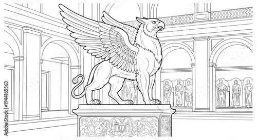 Mythical Griffin Statue Sculpture