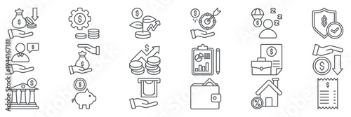Personal finance icon set vector illustration concept
