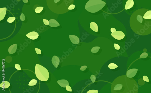 新緑のポップな背景4_横