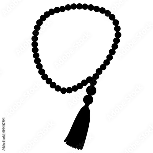 Vector silhouette of prayer beads icon
