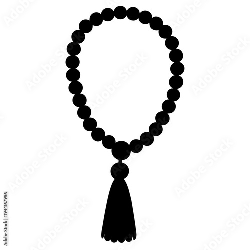 Vector silhouette of prayer beads icon