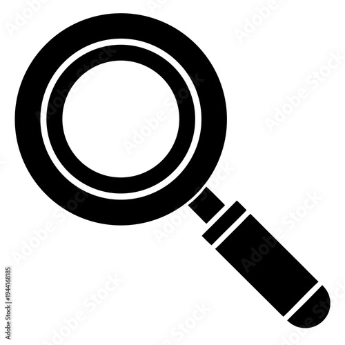 Magnifying glass icon black and white background 