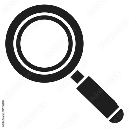 Magnifying glass icon black and white background 