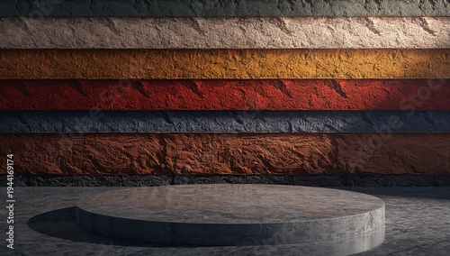 Textured Wall Panels with Colorful Stripes in Modern Interior Design