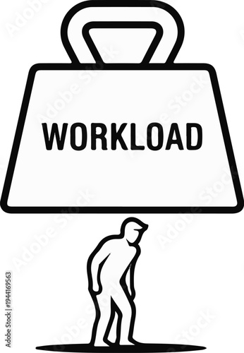 Person bearing heavy workload symbol