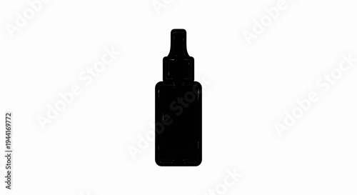 Glossy black dropper bottle with narrow tip