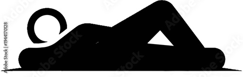 Stylized silhouette of a person lying down, possibly resting or meditating