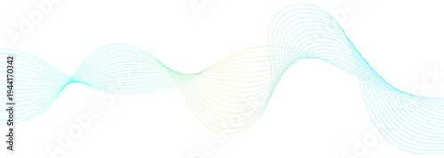 Rainbow Wave Curve Lines Abstract Background with Flowing Particles and Digital Energy Technology Concept.