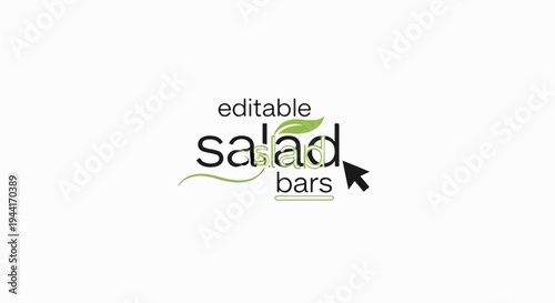 Customizable salad bars with a cursor icon indicating interactivity
