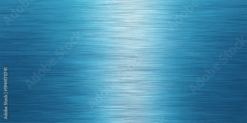 Brushed blue metallic texture with horizontal lines and light reflection, conveying a sense of sleekness and modern sophistication, ideal for background or design elements.