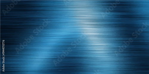 A blue brushed metal background with horizontal lines evokes a sense of sleekness and industrial elegance.