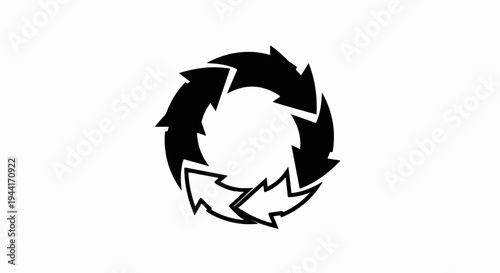 Circular arrow symbol representing cyclical movement and repetition