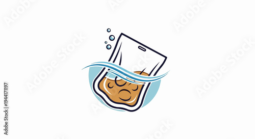 Liquid immersion of a rectangular object with circular patterns inside