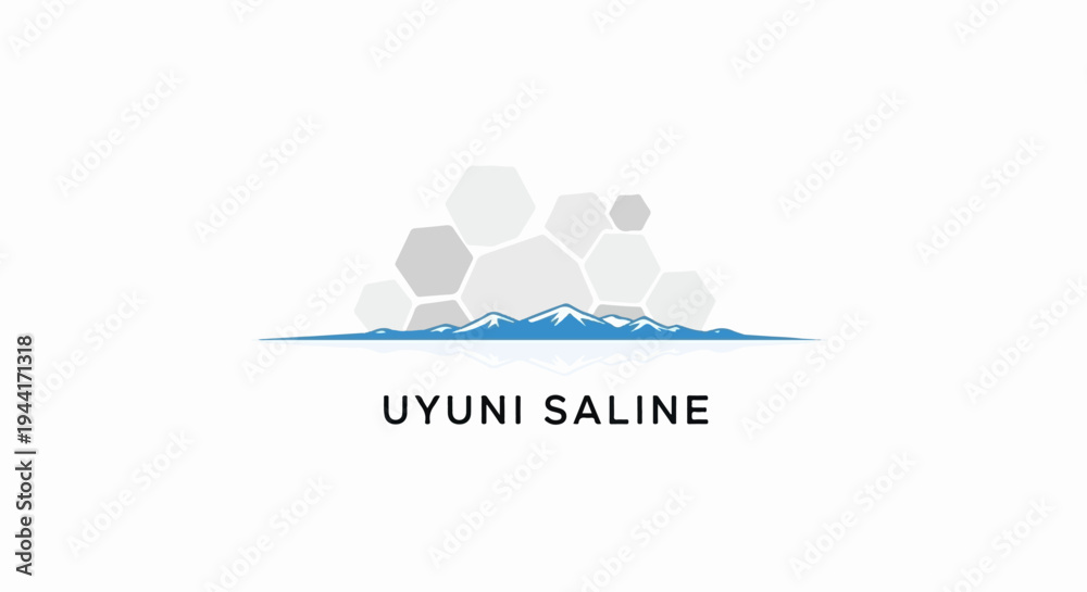 Obraz premium Geometric shapes overlaying serene blue mountain peaks reflected in water