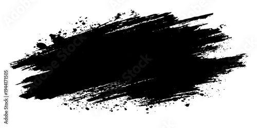 A striking black brushstroke against a blank canvas. This high-resolution image offers a dynamic and artistic element, ideal for adding depth and texture to a design.