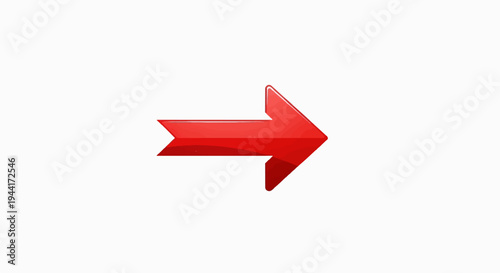 A vibrant, glossy red arrow points decisively to the right