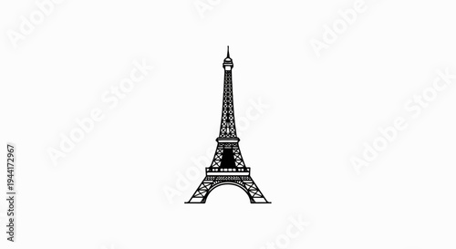 Iconic tower outline, a silhouette against the sky, elegant structure