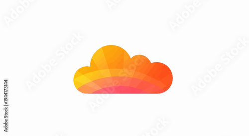 Stylized cloud shape with a gradient of warm colors, divided into geometric segments