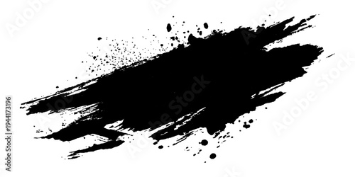 Abstract an artistic black brush stroke against a clean background, conveying a sense of energy and visual impact.