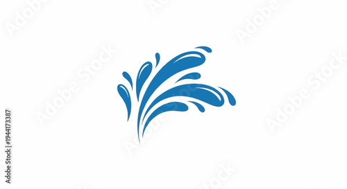 Stylized blue water splashes erupting upwards on a white background