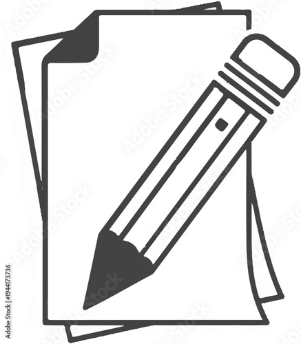 Stacked papers with a pencil on top