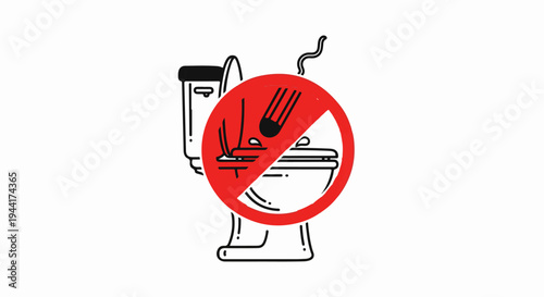 Icon indicating that cutlery should not be flushed down a toilet
