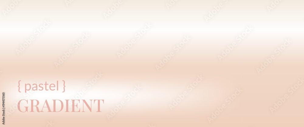 Fototapeta premium Rose gold gradient with soft pink cream and a dreamy meditation air in a pale ombre. Calm rose and gold peach on a fuzzy ivory vector background for skincare stationery. Gradation with a serene glow.